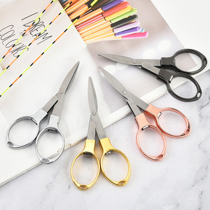 Figure 8 Scissors Stainless Steel Silver Gold Rose Gold Black Home Use Paper Cutting - Product Image 1