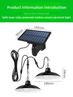 Lampe solaire télécommandée 6V pour éclairage de rue, ampoule LED à tête unique, lampe de cour à double tête (un vers deux), pour tente de camping suspendue