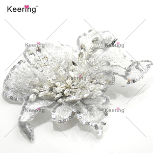 WBF-275 Sang Trọng Handmade 3D Dây Rhinestone Hoa Thêu Vá Đính Cườm <span class=keywords><strong>Sequin</strong></span> Pha Lê Đính Cho Trang Phục Chính Thức Áo Choàng - Product Image 4