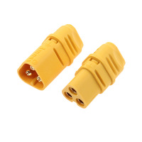 Conector Amass RC MT30-M MT30-F, chapado en oro, macho y hembra, de baja pérdida, kit de 3 núcleos para almacenamiento de energía en modelos UAV