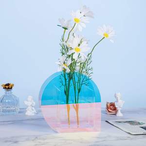 Petit vase en verre nordique de luxe pour décoration de maison personnalisé bourgeon de table en plastique résine cristal décor fleur - Product Image 5