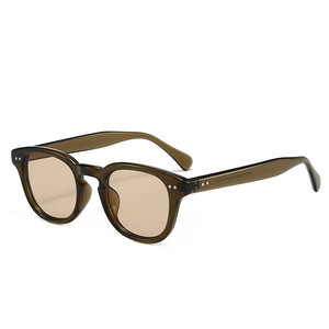 Gafas de Sol Redondas Retro con Montura Completa, Lentes Azules con Protección UV400, Estilo Unisex para Adultos - Product Image 4