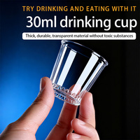 Siap Kirim 100pcs 1oz 30ml Gelas Shot Mini Persegi Transparan PS Sekali Pakai untuk Pesta Pernikahan Sampel Minuman Keras Anggur