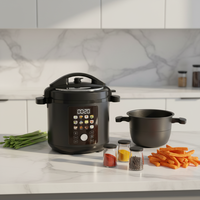 Panci Masak Listrik Digital Stainless Steel Terprogram dengan Layar Warna, 12 Proteksi Keamanan, Dukungan Bahasa Jerman, 1000W