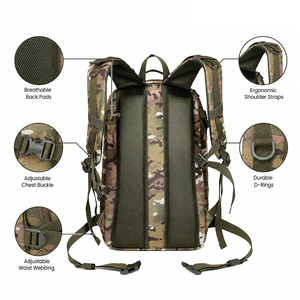 LUPU Camouflage Tactical Backpack Molle Outdoor Assault Bag Waterproof Oxford <b>Rucksack</b> Travel Hiking Daypack - Product Image 4