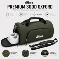 Sac de sport de voyage imperméable grande capacité avec séparation sec/humide pour tapis de yoga, pilates, fitness, entraînement, activités de plein air et week-end