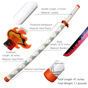 Épée en bambou artisanale Elervino Katana, véritable jouet de cosplay d'anime japonais pour la collection d'anime Zenitsu Rengoku Kyoujurou, 14+ - Product Image 6
