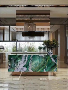 Design moderne <span class=keywords><strong>de</strong></span> revêtement en marbre <span class=keywords><strong>de</strong></span> bar <span class=keywords><strong>de</strong></span> salon Revêtement d'îlot en marbre vert <span class=keywords><strong>de</strong></span> luxe Décoration <span class=keywords><strong>de</strong></span> dessus <span class=keywords><strong>de</strong></span> bar <span class=keywords><strong>de</strong></span> comptoir - Product Image 4
