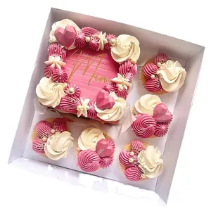 5 Transparante Papieren Bekerdoos 520 Valentijnsdag Muffin Cup Dessertdoos 4 Inch Moederdag Cake Doos