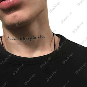 สติกเกอร์รอยสักปลอมกันน้ำดีไซน์สุดเท่ลายปีศาจสีน้ำเงินเข้มไม่หลับเครื่องมือแต่งหน้าศิลปะร่างกายภาษาอังกฤษ15วัน - Product Image 1