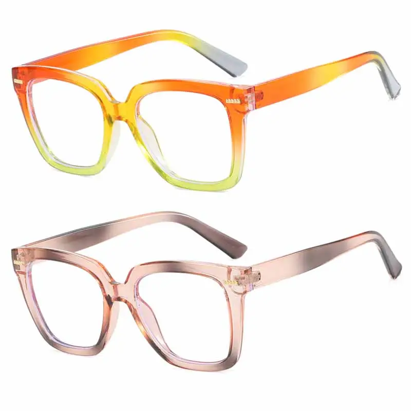 2024 nueva venta al por mayor Anti Blue Ray marco gafas clásicas negras marcos ópticos estampado de leopardo mujeres moda gafas