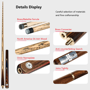 Củ gậy bi-a nhiều kích cỡ, 57 inch, 18 ounce, khớp nối 3/4, dành cho bi-a, snooker, bi-a 9 bi, gỗ tần bì Nam Mỹ, khớp nối 3/4 - Product Image 3