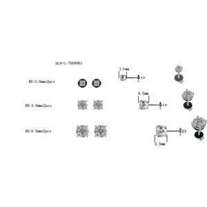 Clous d'Oreilles IGI 0.3ct 0.5ct 1ct DEF VS VVS en Diamants de Synthèse Taille Brillant Rond sur Or Blanc avec Fermoir à Vis - Product Image 5