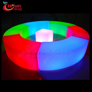 Tabouret avec LED lumineux, produit tendance, pour canapé-fauteuil incurvé, en plastique PE, étanche, 6 pièces en coupe, - Product Image 2