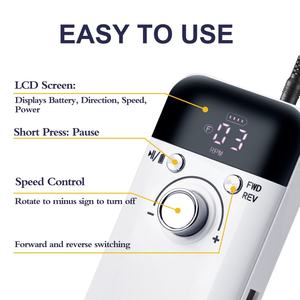 Профессиональный маникюрный набор перезаряжаемая дрель для ногтей 45000 об./мин. Портативная полировальная машина для акриловых гелевых ногтей для домашнего использования Efile - Product Image 2