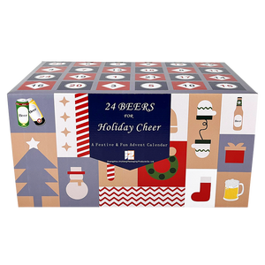 Boîtes de <span class=keywords><strong>calendrier</strong></span> de l'<span class=keywords><strong>Avent</strong></span> de <span class=keywords><strong>bière</strong></span> personnalisées faites à la main de la Chine fournisseur de boîte-cadeau kraft ondulée à la mode avec papier d'aluminium UV - Product Image 4