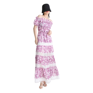 U.<span class=keywords><strong>Chic</strong></span> mode européenne <span class=keywords><strong>Style</strong></span> bohème 2023 été mi-taille longues robes dentelle femmes tenue décontractée - Product Image 5