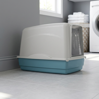 Bac à litière pour chat de haute qualité fabriqué en Italie, durable, hygiénique, pratique, accessoire de toilette, charbon actif PP