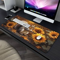 Écureuil en tournesols beaux tapis de souris de jeu PC élégants tapis de joueur Teclado tapis de tapis ergonomique tapis de bureau pour ordinateur portable 900X400