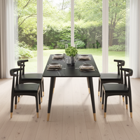Ensemble de meubles de salle à manger en marbre - Design moderne, pliable, durable et imperméable pour café/restaurant