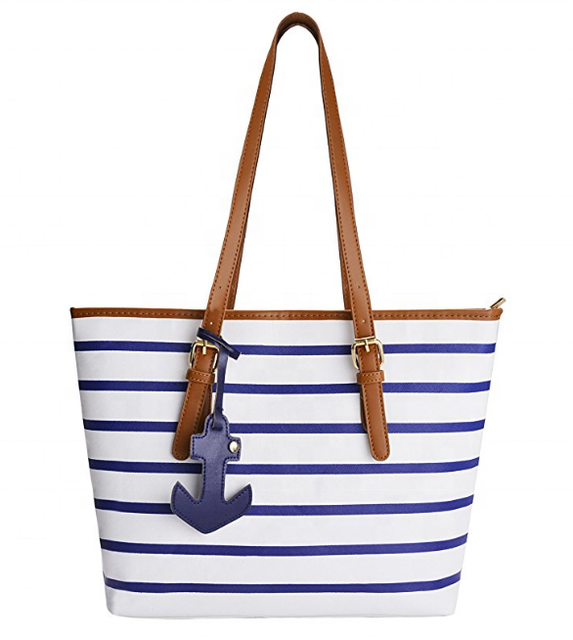 New Arrivals 2022 Tote Shoulder Bag Womens Handbag Pu Leather Purse Shopping Tote Bag With Sea Anchor Pendant