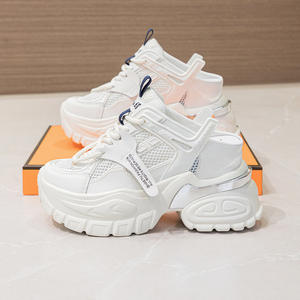 Zapatos Casuales de Malla Transpirable con Cordones Delanteros y Tacón Bajo, Altura Ajustable, Adecuados para Todas las Ocasiones, Acolchados - Product Image 5