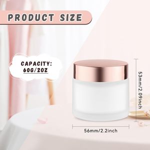 Vente en gros de pots en verre de 30g à 100g avec couvercle en plastique pour crème de soin de la peau et contenants d'huile cosmétique, impression sérigraphique personnalisée - Product Image 2