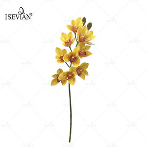 ISEVIAN Fleur de <span class=keywords><strong>Cymbidium</strong></span> au toucher réel, <span class=keywords><strong>orchidée</strong></span> artificielle blanche de type <span class=keywords><strong>Cymbidium</strong></span> - Product Image 2