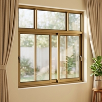Ventanas Abatibles Modernas de Aleación de Aluminio NFRC AS2047 CE, Triple Acristalamiento, Aislamiento Térmico, Diseño a Prueba de Viento, Vista Panorámica