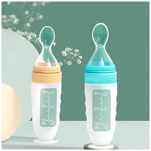 Cuchara dispensadora de patrón impreso de silicona <span class=keywords><strong>para</strong></span> botella de suplemento de alimentación de bebé Material PP <span class=keywords><strong>para</strong></span> bebidas de frutas alimentos 0-12 biberón - Product Image 2