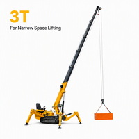 Mini-grue araignée sur chenilles de 3 tonnes, personnalisée, avec carrosserie thermolaquée, moteur de marque, pour levage en espace étroit, certifiée CE ISO