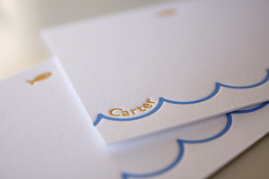 สีเบจนมขาว Letterpress ปรับแต่งบริษัทนามบัตรบัตรสื่อสังคม - Product Image 4