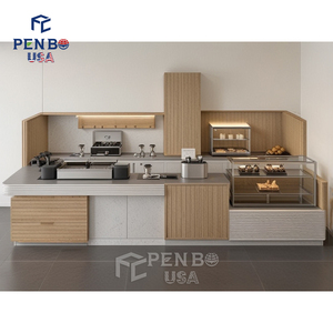 ตู้โชว์ขนมหวานแบบใช้งานได้จริงสำหรับร้านกาแฟร้านอาหารบาร์ขนาดเล็กดีไซน์ทำจากไม้ - Product Image 1