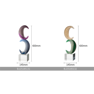 Oggetti decorativi in vetro e cristallo di lusso leggero di fascia alta fatti a mano unici a forma di luna decorazioni <span class=keywords><strong>Ramadan</strong></span> - Product Image 2