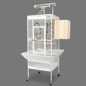 Cage à oiseaux 60 pouces en fer forgé, cage pour perruches avec plateau supérieur ouvrant et support roulant pour oiseaux moyens, cage de luxe pour perroquets XXL - Product Image 2