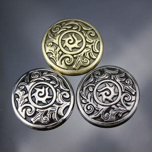 Conchos Redondos de Aleación de Zinc con Diseño Retro Personalizado al por Mayor, con Logotipo Turquesa - Product Image 3