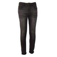 Jean slim homme taille mi-haute extensible, coupe crayon, délavé vintage foncé, effet usé, avec broderies et détails rivets, Hiver ODM