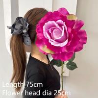 Fleurs artificielles en soie à tige unique de la série Rose Rouge en gros, accessoires pour arrangements floraux pour la décoration de mariages, de maisons et d'événements