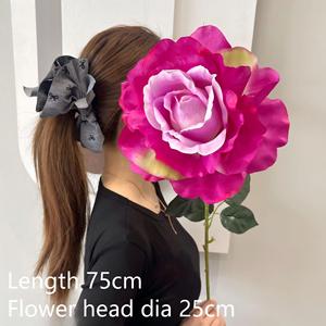 Fiori Artificiali in Seta Serie <span class=keywords><strong>Rosa</strong></span> Rossa, Stelo Singolo, Accessori per Composizioni Floreali per Matrimoni, Decorazioni Casa ed Eventi - Product Image 3