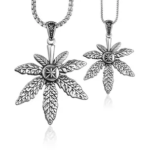 韩版创意精致植物叶子迪拜情侣时尚不锈钢项链夏威夷枫叶首饰