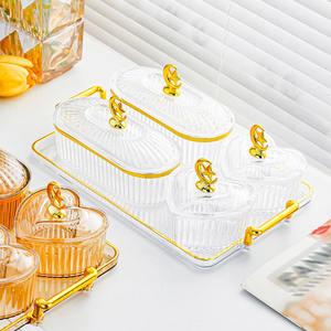 Nuovo Piatto Rotondo Trasparente per Snack e Frutta con Coperchio in Plastica, Stile Nordico <span class=keywords><strong>di</strong></span> Lusso - Product Image 5