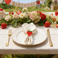 Nouveaux Anneaux de Serviette en Alliage Thème Fruits (Fraise, Citron) Style Pastoral pour Mariages, Banquets et Hôtels
