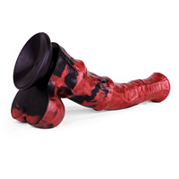 Dildo fantaisie nouvelle couleur Flamme Rouge Michelle en silicone de qualité médicale avec ventouse, en forme de cheval, utilisable comme plug anal