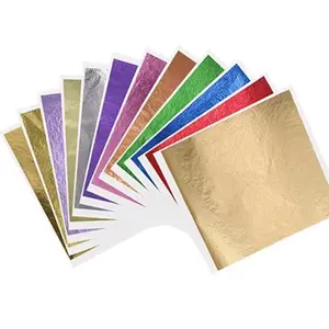 أوراق الذهب المقلدة 9*9 من تايوان لتزيين الأثاث والأظافر ورقائق معدنية ملونة مواد مذهب