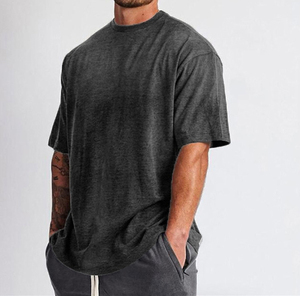Camiseta de Algodón de Alta Calidad, Estilo Urbano, Oversize, Cuello Redondo, Manga Corta, Personalizable con Logotipo, para Hombre - Product Image 4