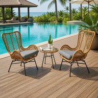 Chaise longue moderne empilable en rotin plastique, siège portable pour patio extérieur, ensemble de salle à manger pour patio, mobilier de jardin extérieur imperméable