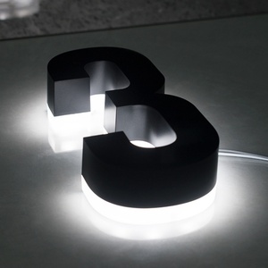Stainless Steel Backlit 3D <b>LED</b> Metal House <b>Numbers</b> Sign Board - Product Image 4