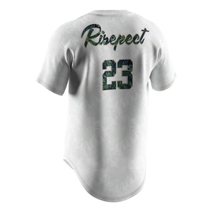 Newest V Neck Embroidery Street Culture White 100% <b>Polyester</b> v Neck Solid Baseball Sports Custom Jersey Uniform T <b>Shirt</b> Baseball - Product Image 2