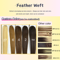 Pleine cuticule alignée mieux dessinée 100% extensions de trame de plumes vierges couleur blonde ombrée