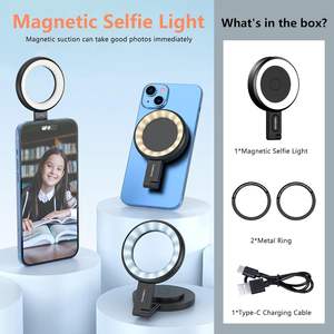 Anneau de selfie magnétique lumière de remplissage LED support de télé<span class=keywords><strong>phone</strong></span> à rabat réglable à 180 ° pour iPhone 15 14 13 12 maquillage <span class=keywords><strong>Android</strong></span> - Product Image 5